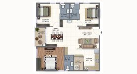3 bhk apartments in Ramky One Wave