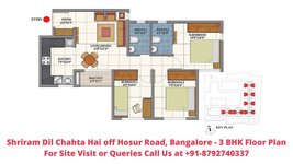 Shriram Dil Chahta Hai off Hosur Road, Bangalore 3 BHK Floor Plan
