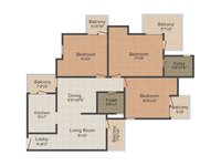 RG Luxury Homes Noida Extension 3 BHK Floor Plan