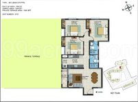 3 BHK Regular Floor Plan of Casagrand ECR14