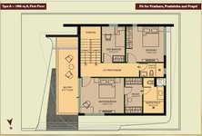 1 Floor Plan of Type A Bungalow Emami Aastha