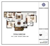 3 BHK Floor Plan of Mangalam Ecstasy