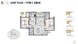2 BHK Floor Plan of Krishvi BVL Statura