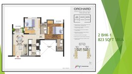 2 BHK Floor Plan of Godrej Seven Orchard
