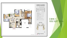 3 BHK Floor Plan of Godrej Seven Orchard