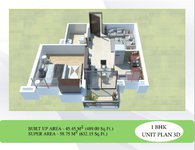 1 BHK Floor Plan of Arsha Madhav Residency
