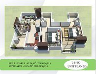2 BHK Floor Plan of Arsha Madhav Residency