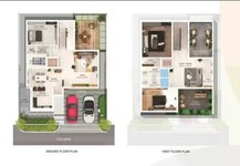 4 BHK Duplex Villa Floor Plan of NDR Vipasa