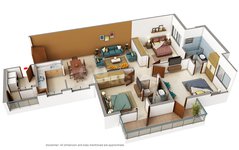 3 BHK Floor Plan of Omaxe Royal Residency