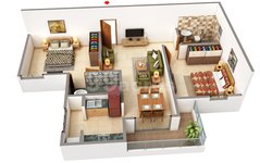 2 BHK Floor Plan of Meda Heights