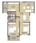 2 BHK Floor Plan of Meda Greens
