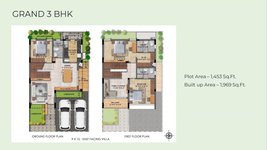 3 BHK floor Plan of TVS Emerald Aaranya