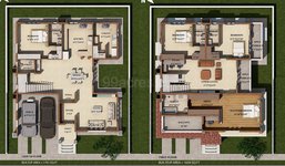 4 BHK Villa Floor Plan of Nambiar Bellezea