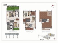 3 BHK East Facing Villa Floor plan