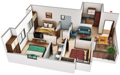 3 bhk floor plan of Atri Rays