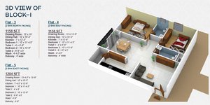 2 BHK floor plan of nestcons chintala residency