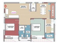 2 bhk floor plan of Akshita Heights 4