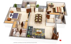 2 BHK Floor Plan of Raj Surya Shyam