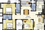 2 BHK apartment floor plan