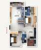 2 BHK Floor Plan of Prime Living Shantiniketan