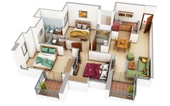 3 bhk floor plan of mahindra nestalgia