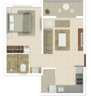 2 BHK floor plan of rohan ananta