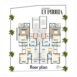 3 BHK floor plan of sukhwani euphoria