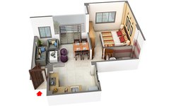 1 bhk floor plan of tcg the cliff garden