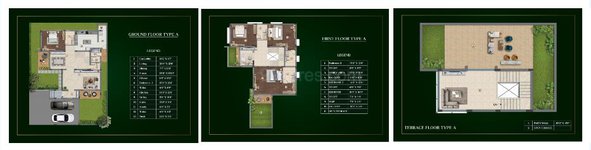 3 bhk villa floor plan of purva sparkling springs