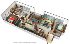 3 BHK Floor Plan of Cloud 9