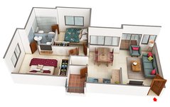 2 bhk floor plan of sun atmosphere