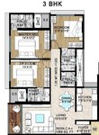 3 bhk floor plan of daivi eterneety
