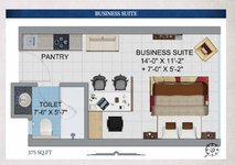 business suite floor plan of migsun janpath