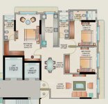 3 BHK Floor Plan of Karmvir Saraswati Apartment