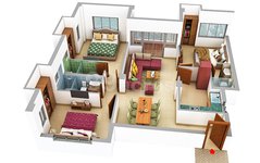 3 bhk floor plan of chitrakatha