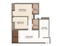 2 bhk floor plan on kumar codename fireworks