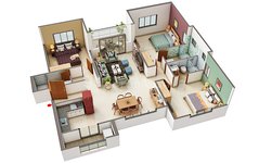 3 bhk floor plan of kumar princetown royal