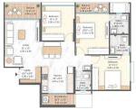 3 bhk floor plan of mantra magnus