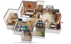 2 BHK floor Plan of Purva Silversands