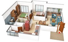 2 bhk floor plan of gagan myra