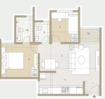 2 bhk floor plan of goyal orchid life