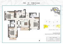 3 bhk floor plan of prestige serenity shores