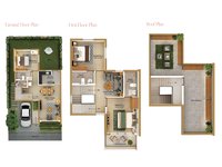3 bhk villa floor plan of meraki- the soul villas