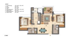 2 bhk floor plan of lodha bellavista