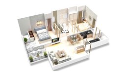 2 bhk floor plan of Majestique Memories