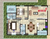 Floor Plan Of 2BHK Of Green Space The Hive