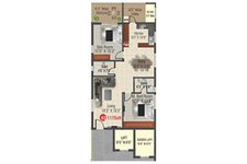 Floor Plan Of 2BHk Apartment In RNR Fort View Towers