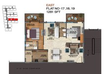 Floor Plan Of 2BHk Apartment In Aakriti Honey Dew