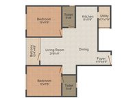 2 BHK Floor Plan MIMS Residency