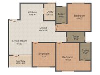 3 BHK Floor Plan MIMS Residency